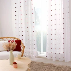 Voilage|ENJOY HOME Voilage œillets (140 x 240 cm) Pointia Bordeaux