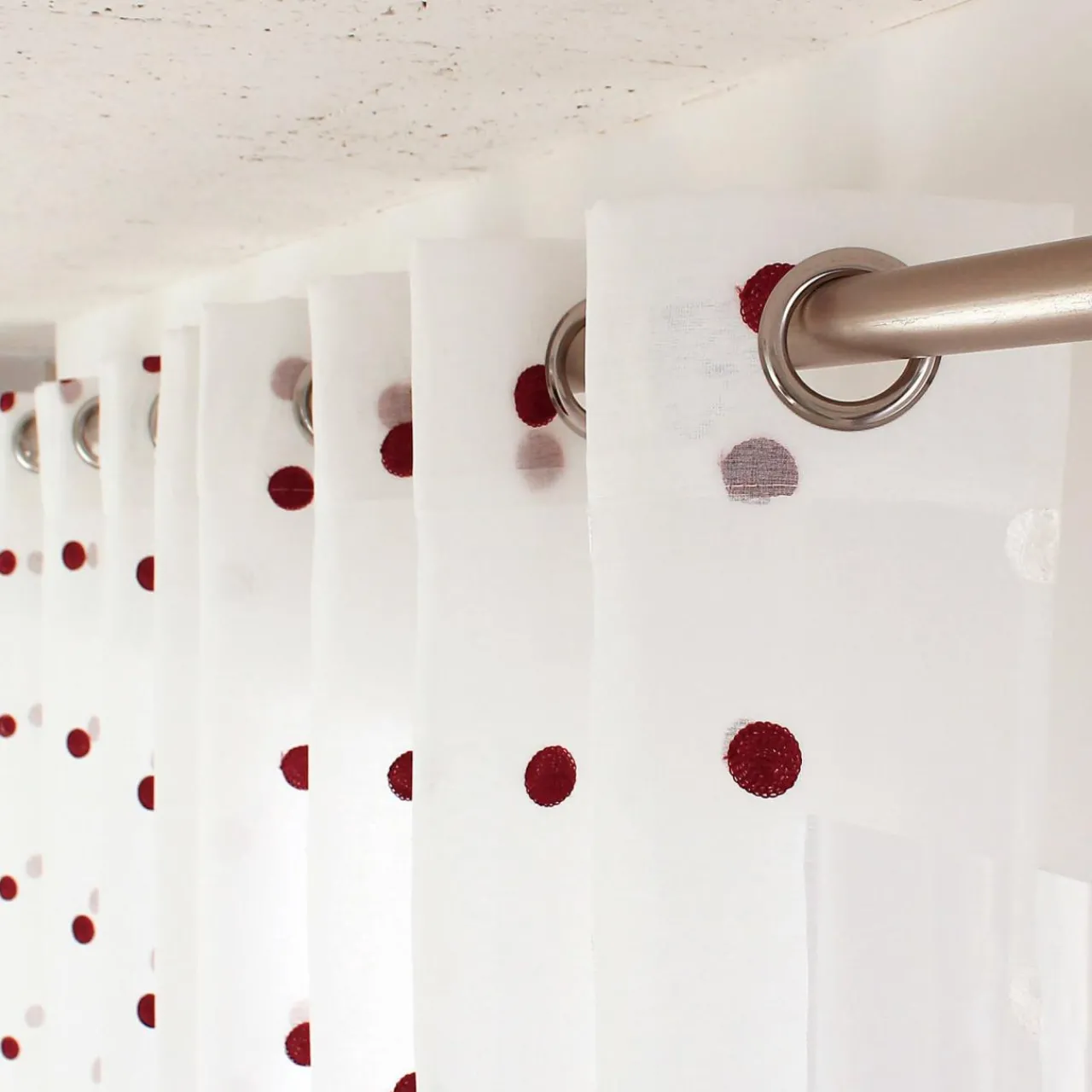 Voilage|ENJOY HOME Voilage œillets (140 x 240 cm) Pointia Bordeaux