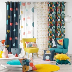 Voilage|DOUCEUR D'INTERIEUR Voilage œillets (140 x 240 cm) Popart Multicolore