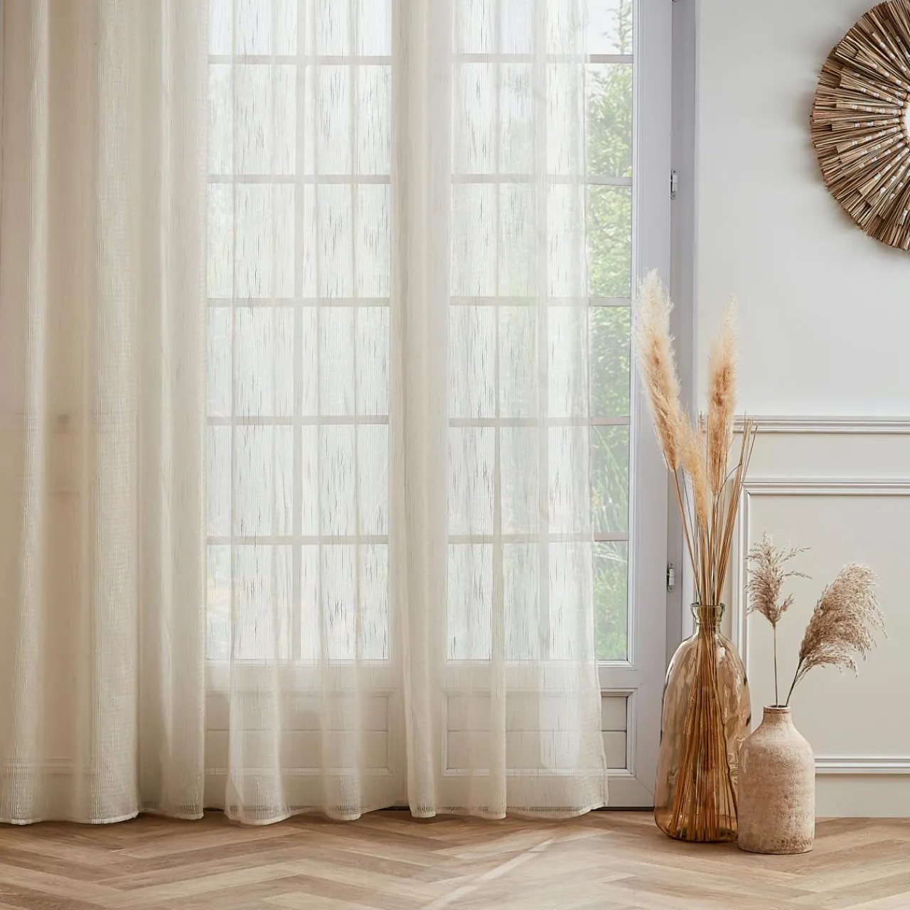 Voilage|EMINZA Voilage œillets (280 x 240 cm) Raphaël Beige