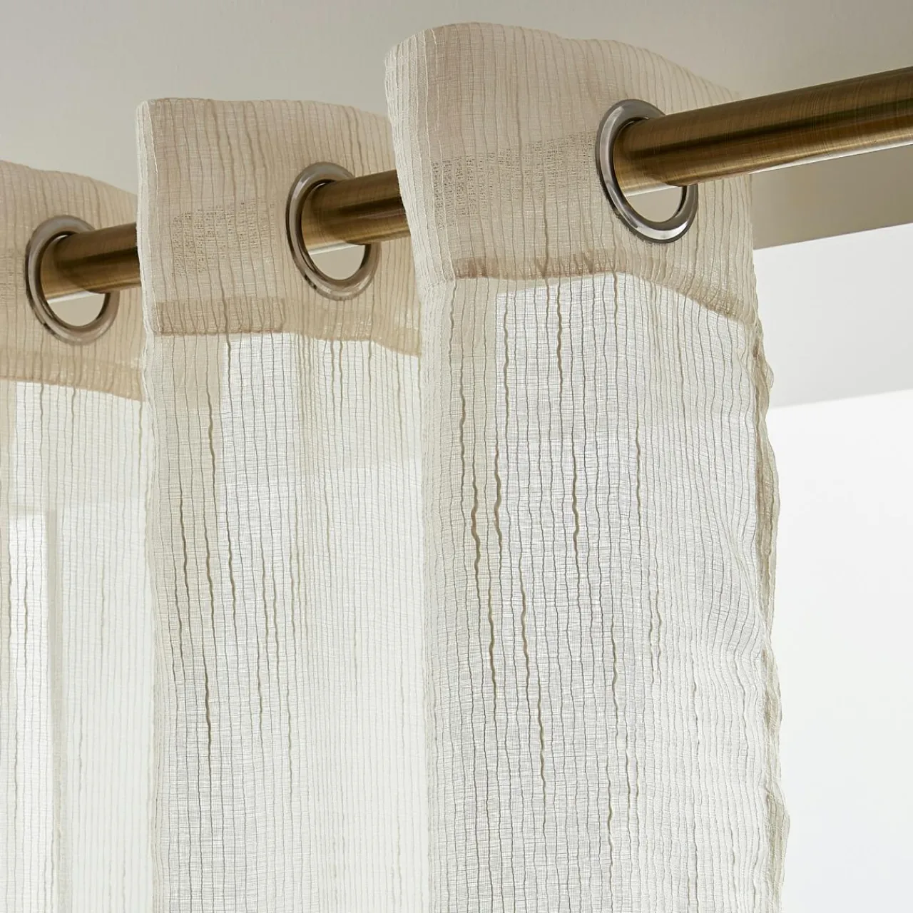 Voilage|EMINZA Voilage œillets (140 x 240 cm) Raphaël Beige
