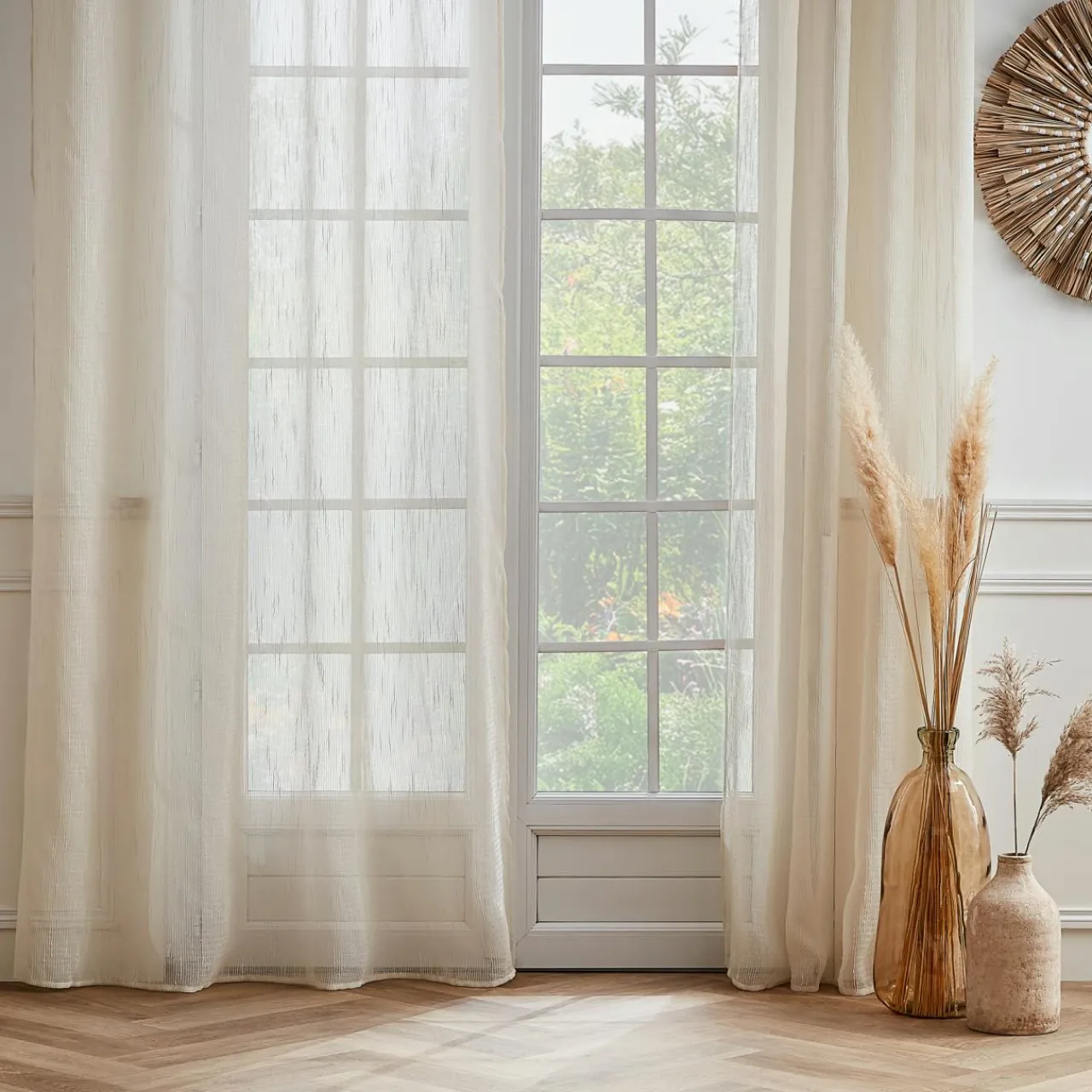 Voilage|EMINZA Voilage œillets (140 x 240 cm) Raphaël Beige