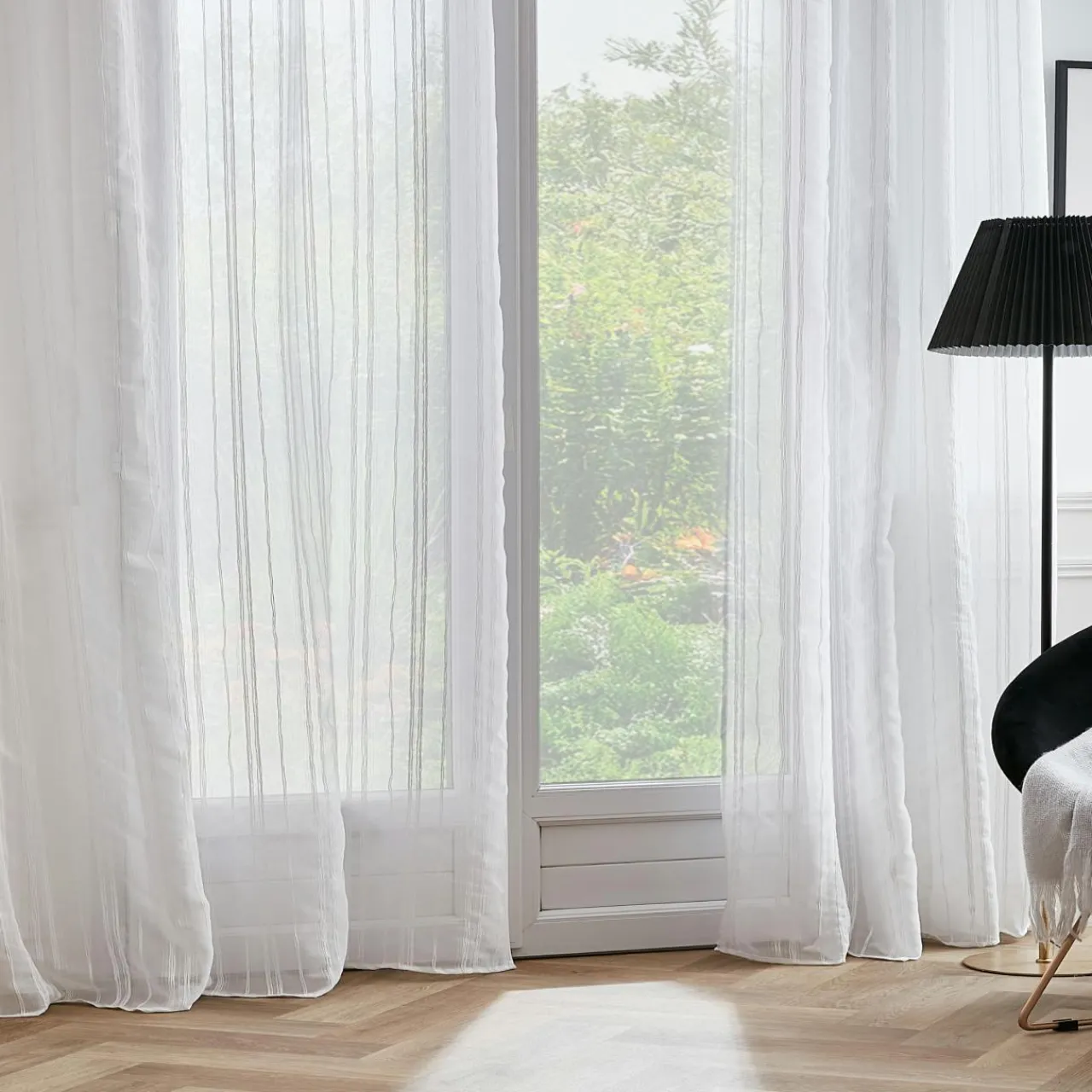 Voilage|EMINZA Voilage œillets (140 x 280 cm) Théo Blanc