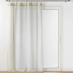 Voilage|DOUCEUR D'INTERIEUR Voilage œillets bois (140 x 240 cm) Mileo Beige