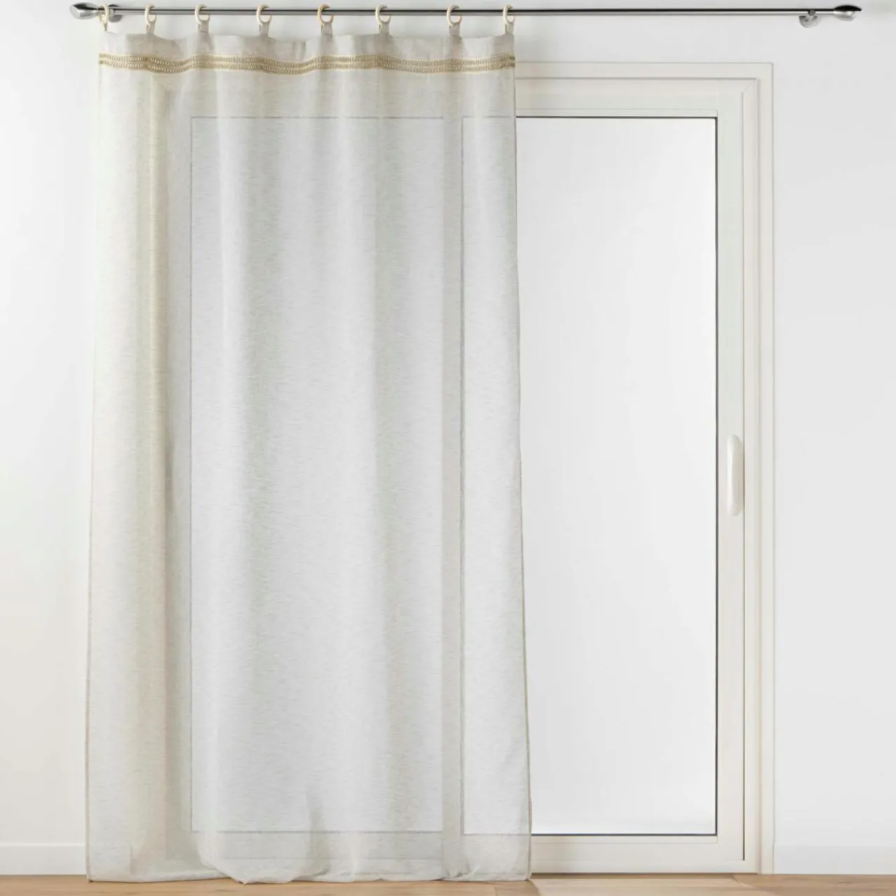 Voilage|DOUCEUR D'INTERIEUR Voilage œillets bois (140 x 240 cm) Mileo Beige