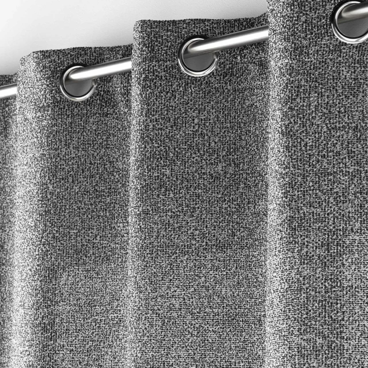 Voilage|douceur d'intu017drieur Voilage œillets effet lainage (140 x 240 cm) Loulaine Noir