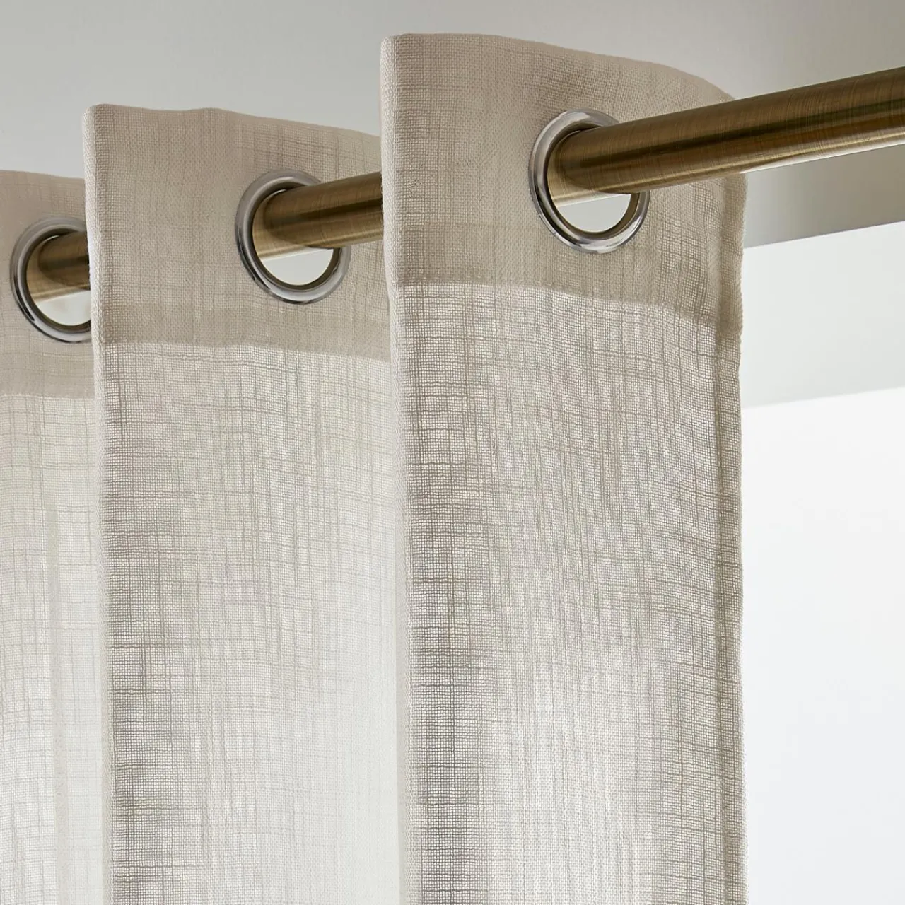 Voilage|EMINZA Voilage œillets effet lin (140 x 240 cm) Robin Beige