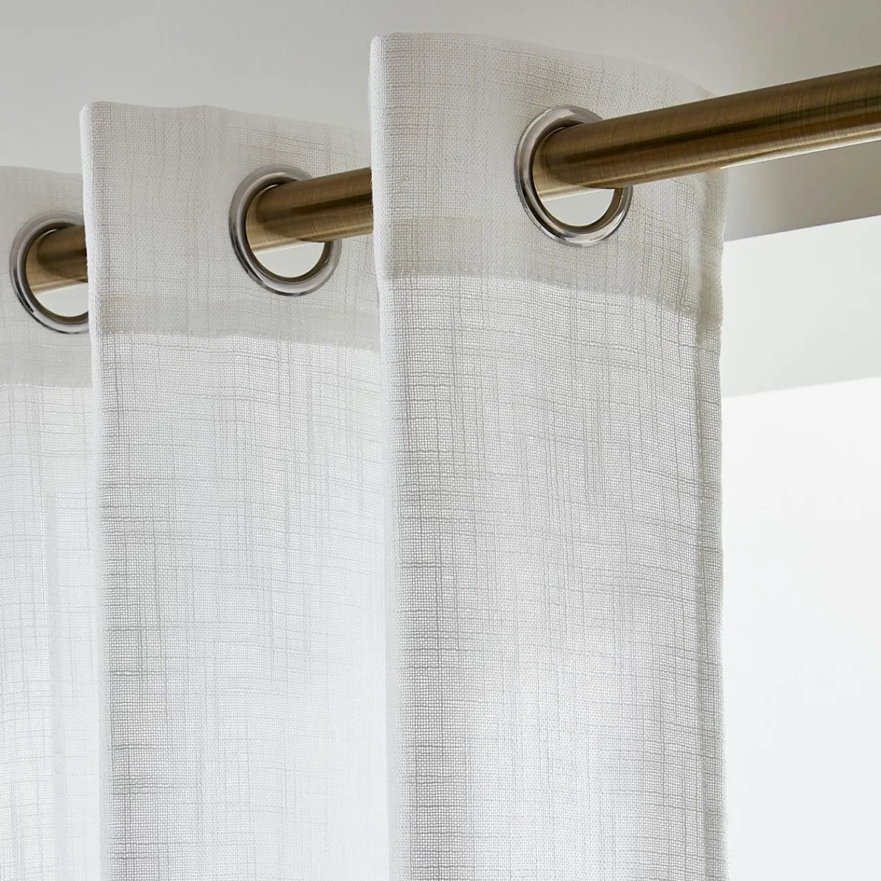 Voilage|EMINZA Voilage œillets effet lin (140 x 280 cm) Robin Blanc
