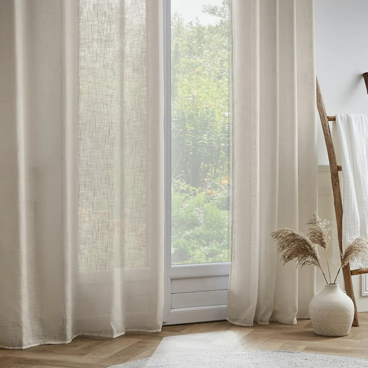 Voilage|EMINZA Voilage œillets effet lin (140 x 280 cm) Robin Beige