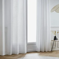 Voilage|EMINZA Voilage œillets effet lin (140 x 280 cm) Luca Blanc