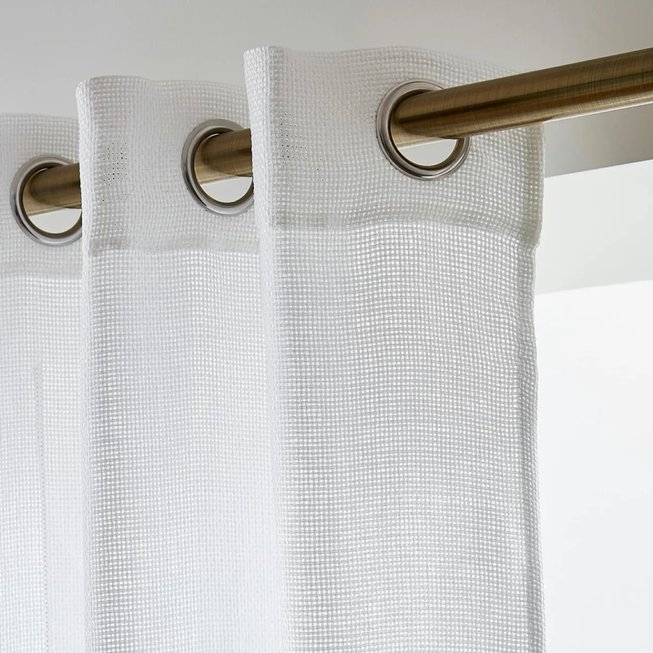 Voilage|EMINZA Voilage œillets effet lin (180 x 240 cm) Luca Blanc
