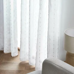 Voilage|EMINZA Voilage œillets pompons (140 x 240 cm) Axel Blanc