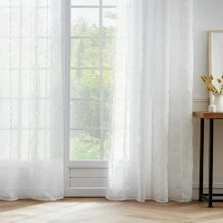 Voilage|EMINZA Voilage œillets pompons (140 x 240 cm) Axel Blanc