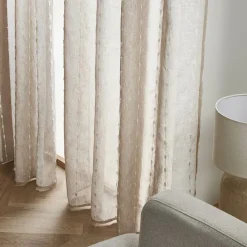 Voilage|EMINZA Voilage œillets pompons (180 x 240 cm) Axel Beige