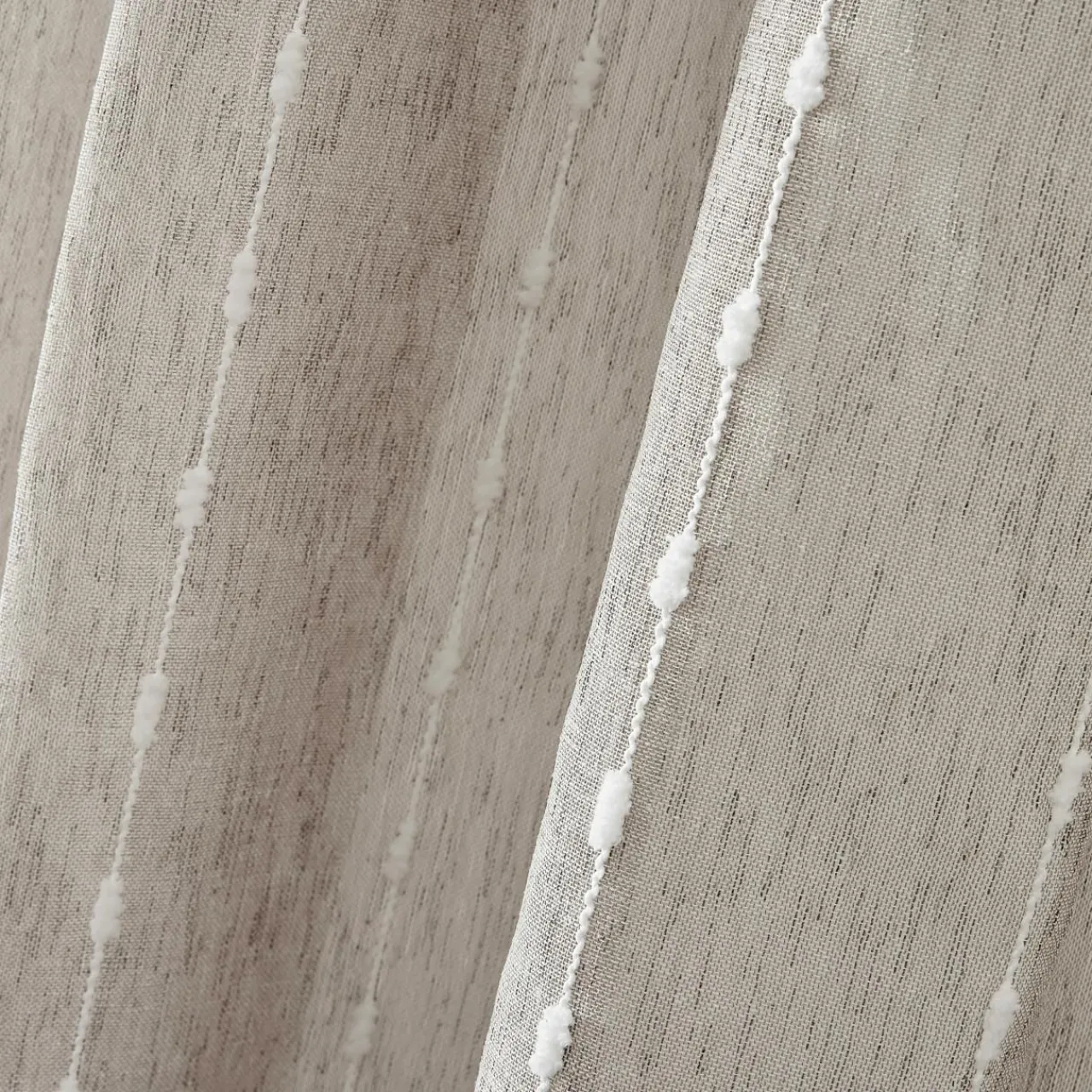 Voilage|EMINZA Voilage œillets pompons (180 x 240 cm) Axel Beige