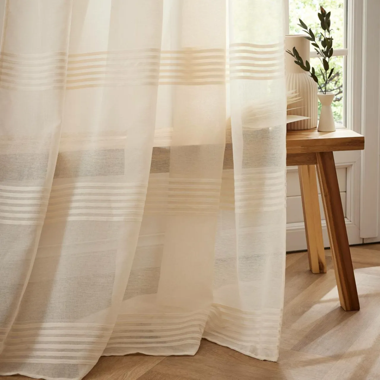 Voilage|EMINZA Voilage oeillets (140 x 240 cm) Noé Beige