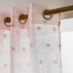 Voilage|EMINZA Voilage oeillets pompons (140 x 280 cm) Emie Rose