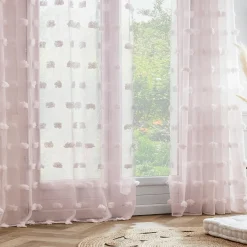 Voilage|EMINZA Voilage oeillets pompons (180 x 240 cm) Suzie Rose