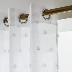 Voilage|EMINZA Voilage oeillets pompons (140 x 280 cm) Emie Blanc