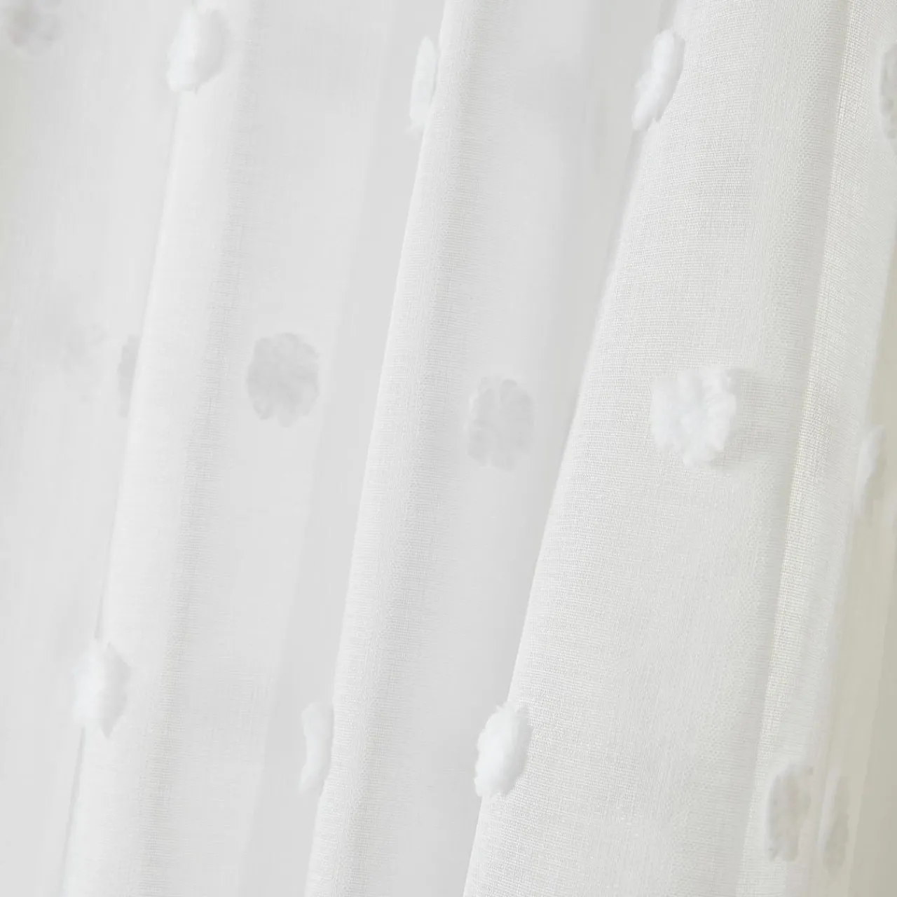 Voilage|EMINZA Voilage oeillets pompons (180 x 240 cm) Emie Blanc