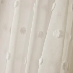 Voilage|EMINZA Voilage oeillets pompons (180 x 240 cm) Emie Beige