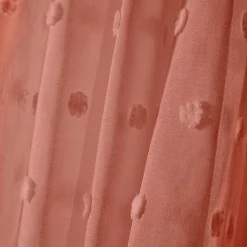 Voilage|EMINZA Voilage oeillets pompons (140 x 240 cm) Emie Terracotta