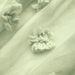 Voilage|EMINZA Voilage oeillets pompons (140 x 280 cm) Suzie Vert d'eau Vert d'eau