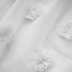 Voilage|EMINZA Voilage oeillets pompons (140 x 280 cm) Suzie Blanc
