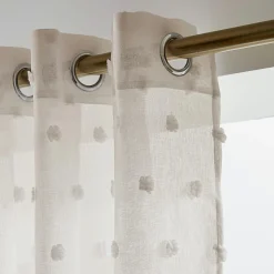 Voilage|EMINZA Voilage oeillets pompons (280 x 240 cm) Emie Beige