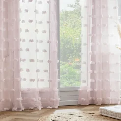 Voilage|EMINZA Voilage oeillets pompons (140 x 280 cm) Suzie Rose