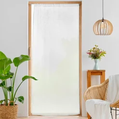 Voilage|douceur d'intu017drieur Voilage passe tringle effet lin tissé (90 x 200 cm) Haltona Blanc