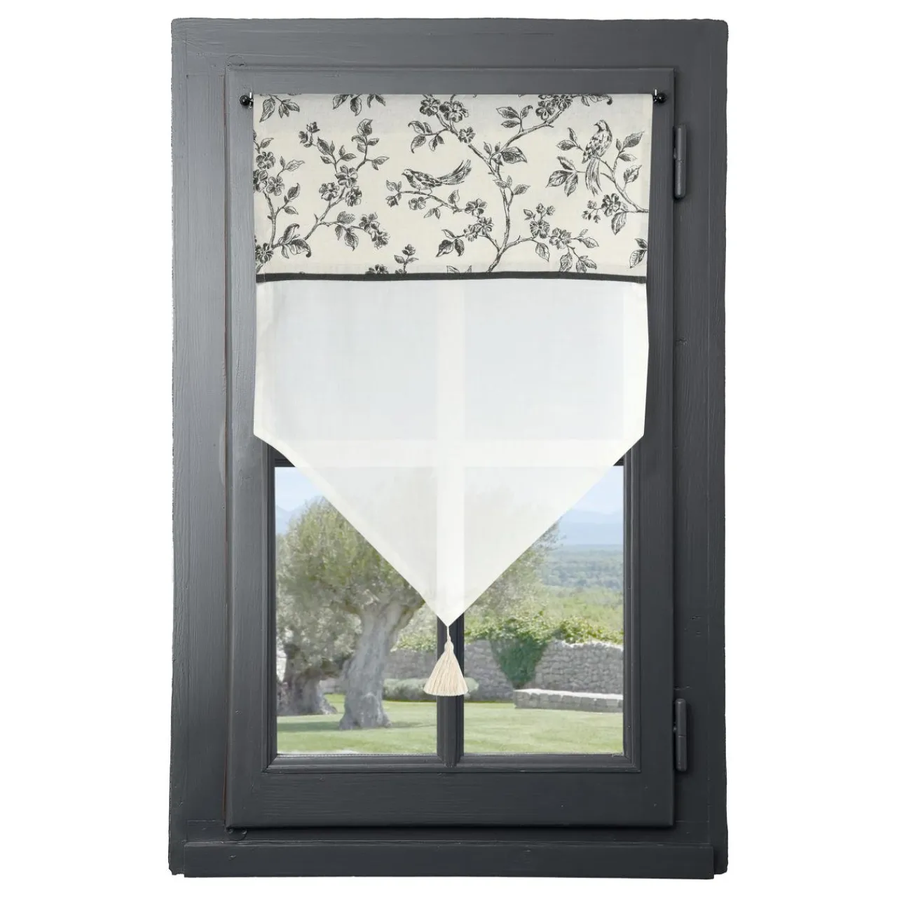 Voilage|STOF Voilage vitrage passe-tringle (45 x 60 cm) Clarine Ecru